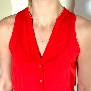 Maeve coral sleeveless blouse